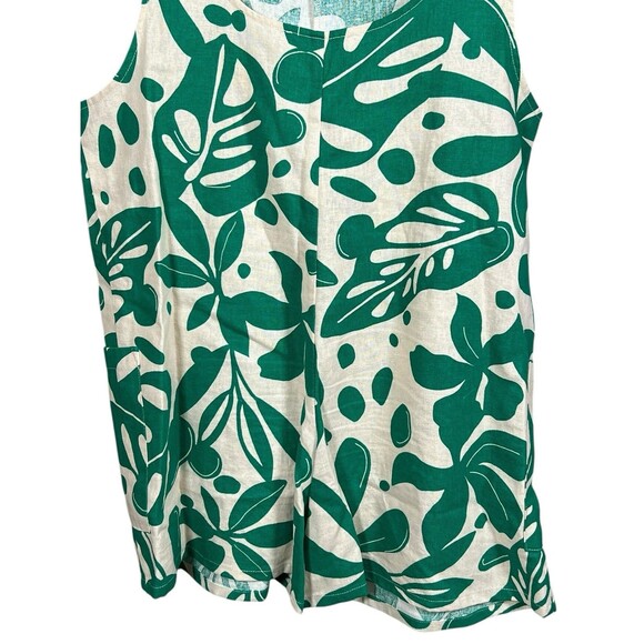 Corey Lynn Calter Linen Jumpsuit Tropical Adjustable Romper Green Floral XS - Picture 12 of 13
